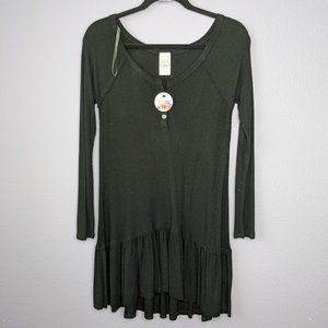 Black Thermal Mini Dress, Small